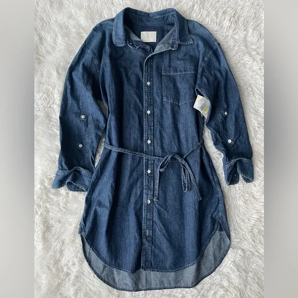 Citizens of Humanity Kayla Tie-Waist Denim Shirt Dress - Picture 2 of 14